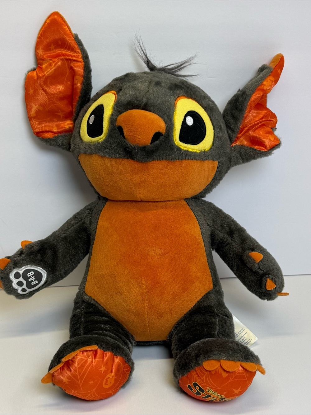 Build a Bear Disney Spooky Stitch Halloween Plush Stuffed Toy Black Orange BAB